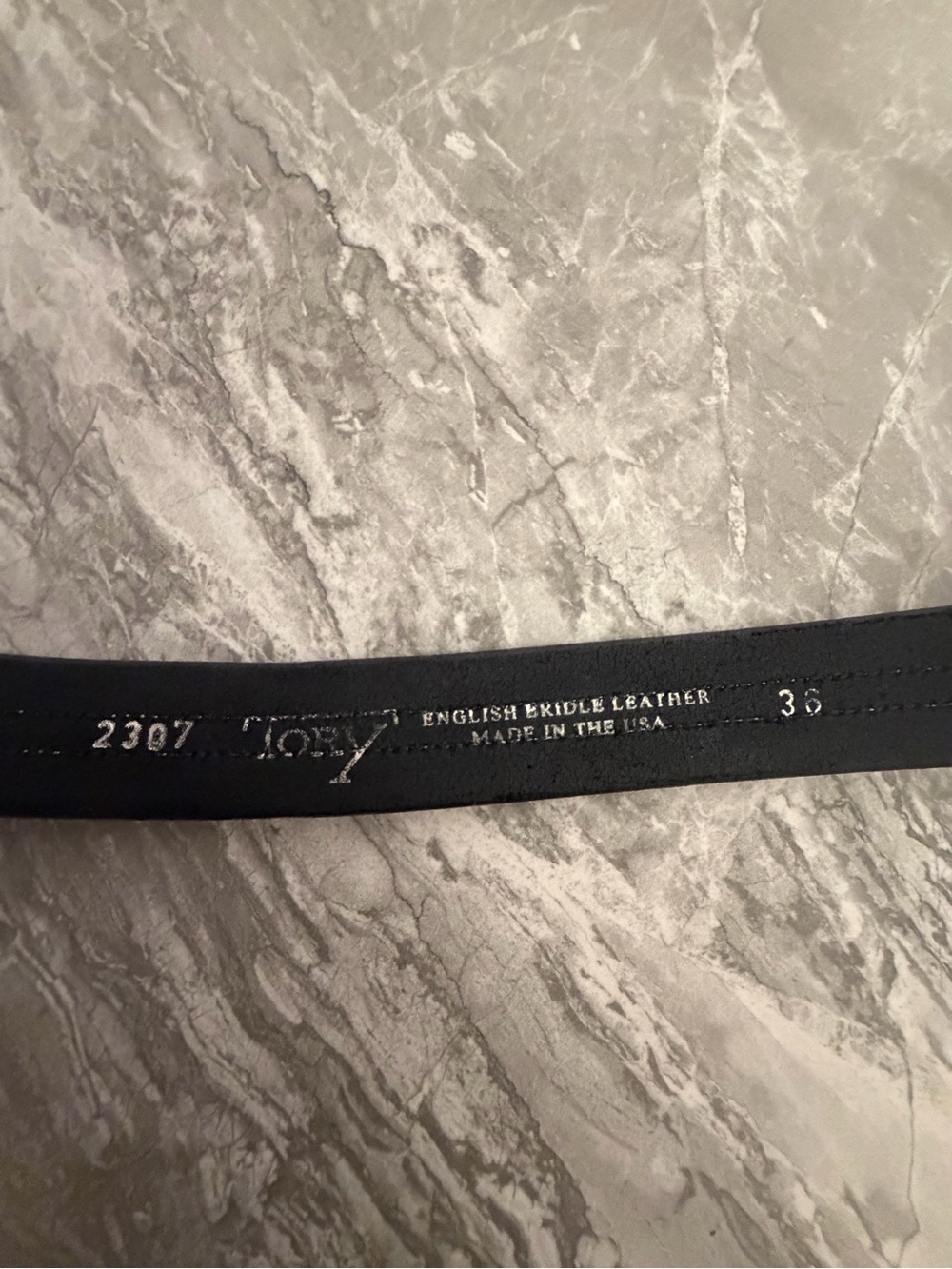 Tory Leather Black and Grey Equestrian Snaffle Dee Ring Bit Leather Belt - Picture 5 of 6